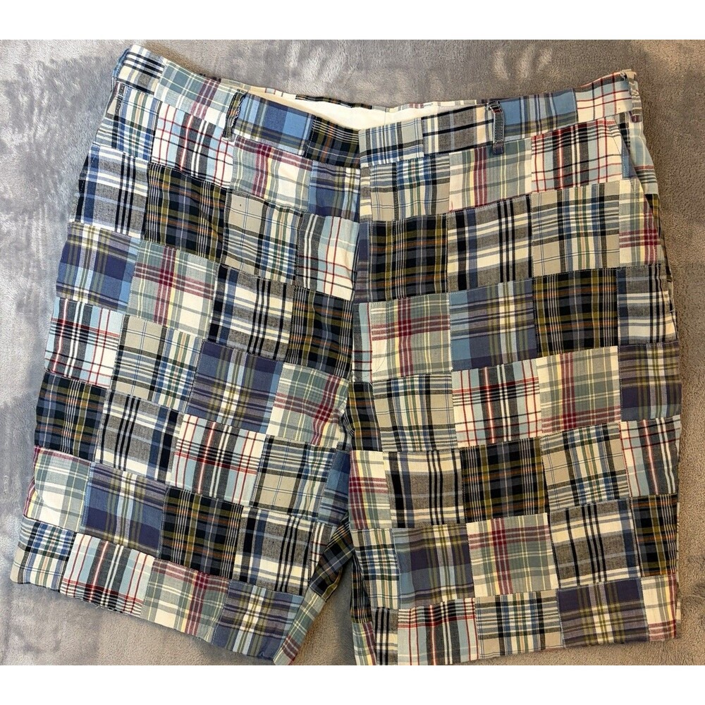 English Sports Shop Bermuda Indian Cotton Madras Patchwork Shorts Mens Size 42